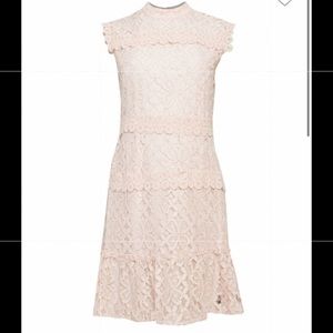 BLUSH JULIA JORDAN LACE FLOUNCE DRESS